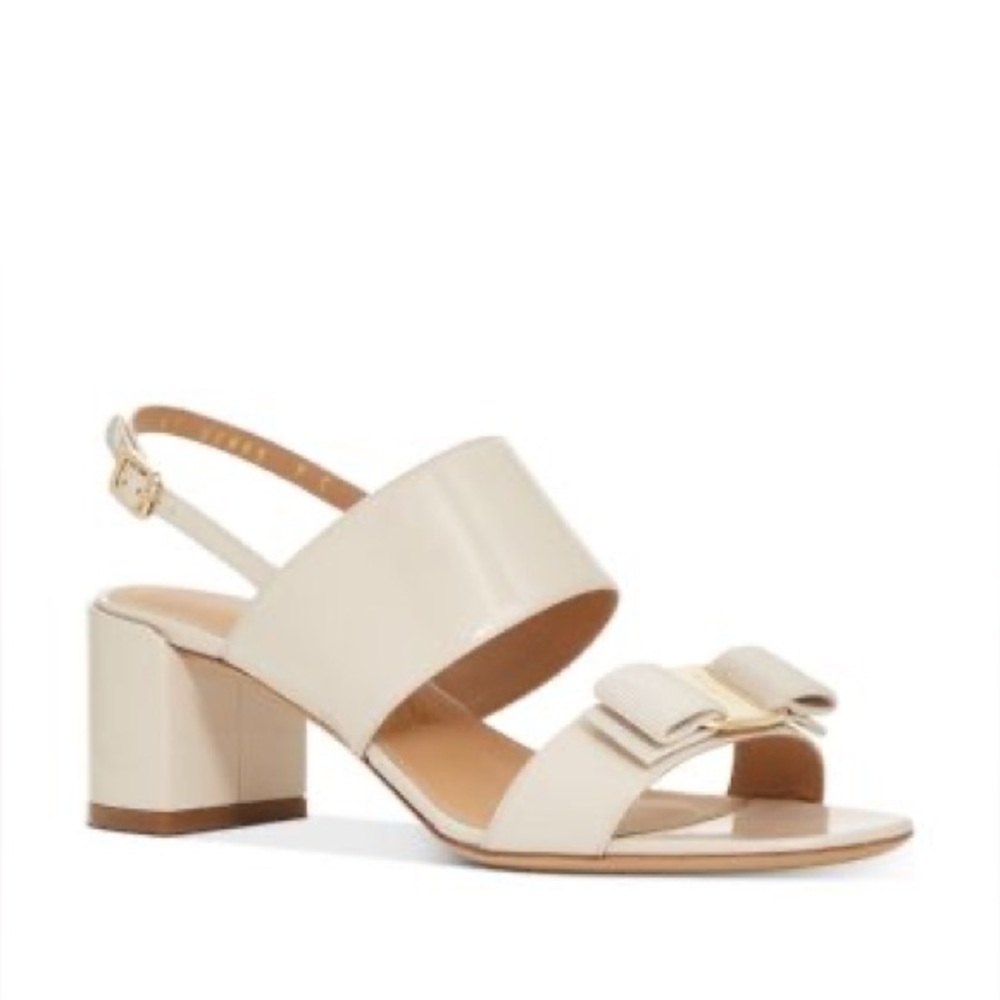 Salvatore Ferragamo Giulia Sandals in Patent Vara Bone